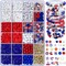 Red White Blue Beads Bracelet Making Kit, 3000+ 4th of July Clay Beads Heishi Round Acrylic Gold Spacer Letter Bead for Jewelry Making Kit with Charms